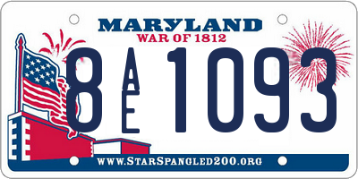 MD license plate 8AE1093