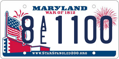 MD license plate 8AE1100
