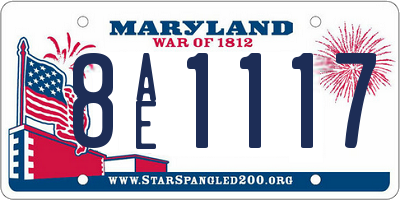 MD license plate 8AE1117