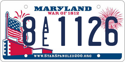 MD license plate 8AE1126