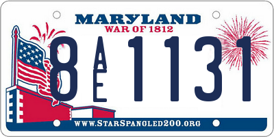MD license plate 8AE1131