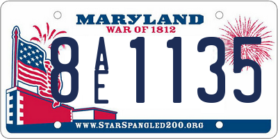 MD license plate 8AE1135