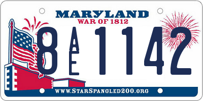 MD license plate 8AE1142