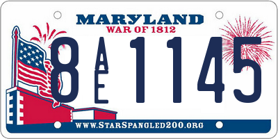 MD license plate 8AE1145