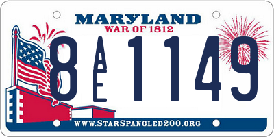 MD license plate 8AE1149