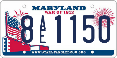 MD license plate 8AE1150