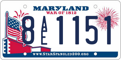 MD license plate 8AE1151