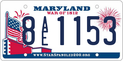 MD license plate 8AE1153
