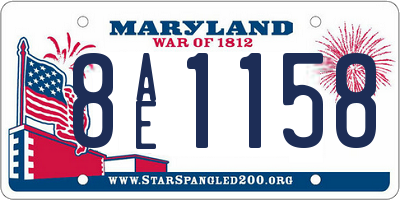 MD license plate 8AE1158