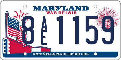 MD license plate 8AE1159
