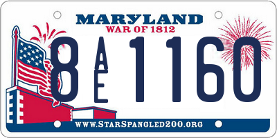 MD license plate 8AE1160