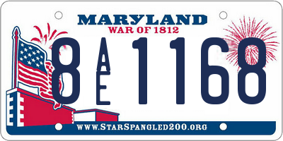 MD license plate 8AE1168