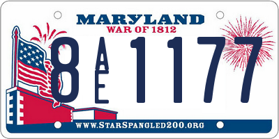MD license plate 8AE1177