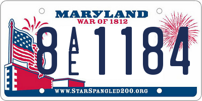 MD license plate 8AE1184