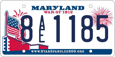 MD license plate 8AE1185