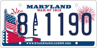 MD license plate 8AE1190