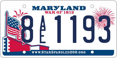 MD license plate 8AE1193