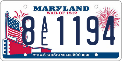 MD license plate 8AE1194