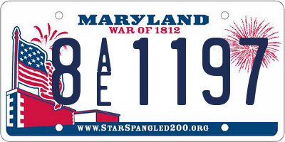 MD license plate 8AE1197