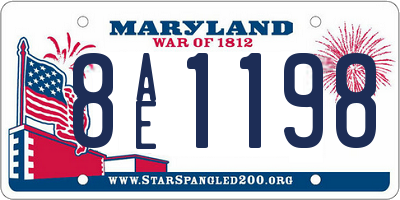 MD license plate 8AE1198