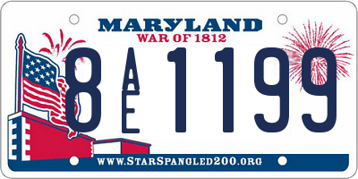 MD license plate 8AE1199