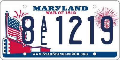 MD license plate 8AE1219