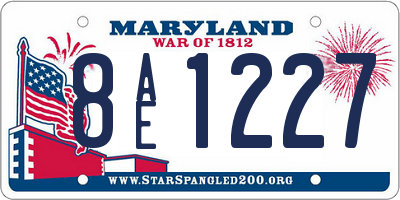 MD license plate 8AE1227