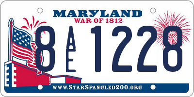 MD license plate 8AE1228