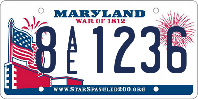 MD license plate 8AE1236