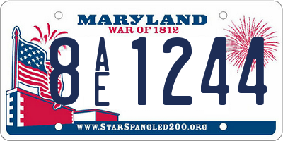 MD license plate 8AE1244