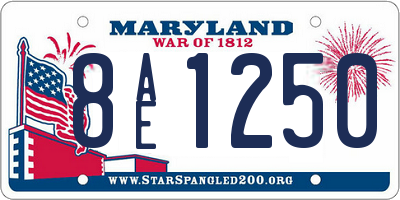 MD license plate 8AE1250