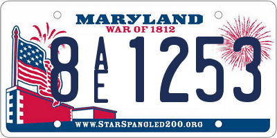 MD license plate 8AE1253