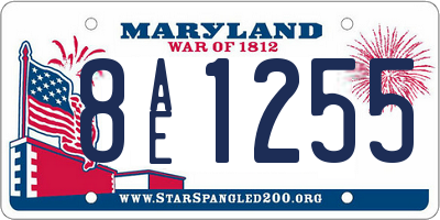 MD license plate 8AE1255