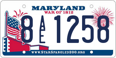 MD license plate 8AE1258
