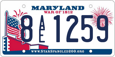 MD license plate 8AE1259