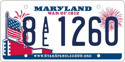 MD license plate 8AE1260