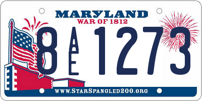 MD license plate 8AE1273