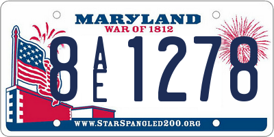 MD license plate 8AE1278