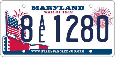 MD license plate 8AE1280