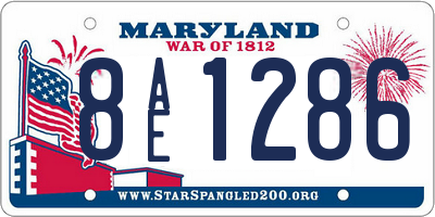 MD license plate 8AE1286