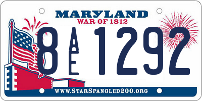 MD license plate 8AE1292