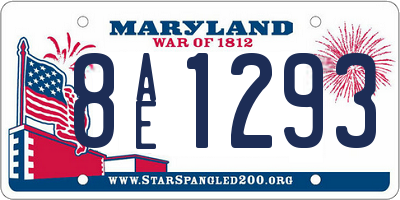 MD license plate 8AE1293