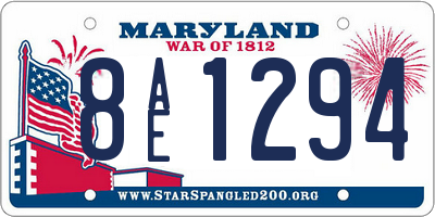 MD license plate 8AE1294