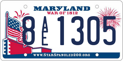 MD license plate 8AE1305