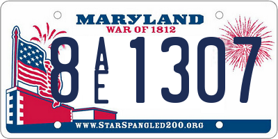 MD license plate 8AE1307