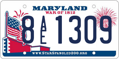 MD license plate 8AE1309