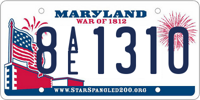 MD license plate 8AE1310