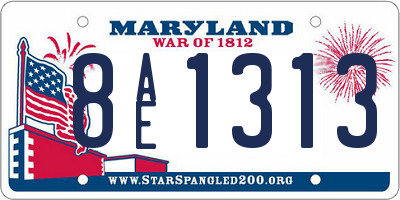 MD license plate 8AE1313