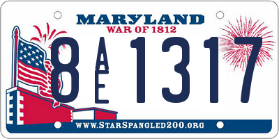 MD license plate 8AE1317