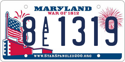 MD license plate 8AE1319